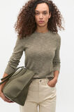 Self Stripe Textured Top  Olive Leaf Stripe  hi-res
