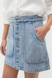 Denim Curve Pocket Mini Skirt  Blue Wash  hi-res