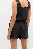 Linen Embroidered Short  Black  hi-res