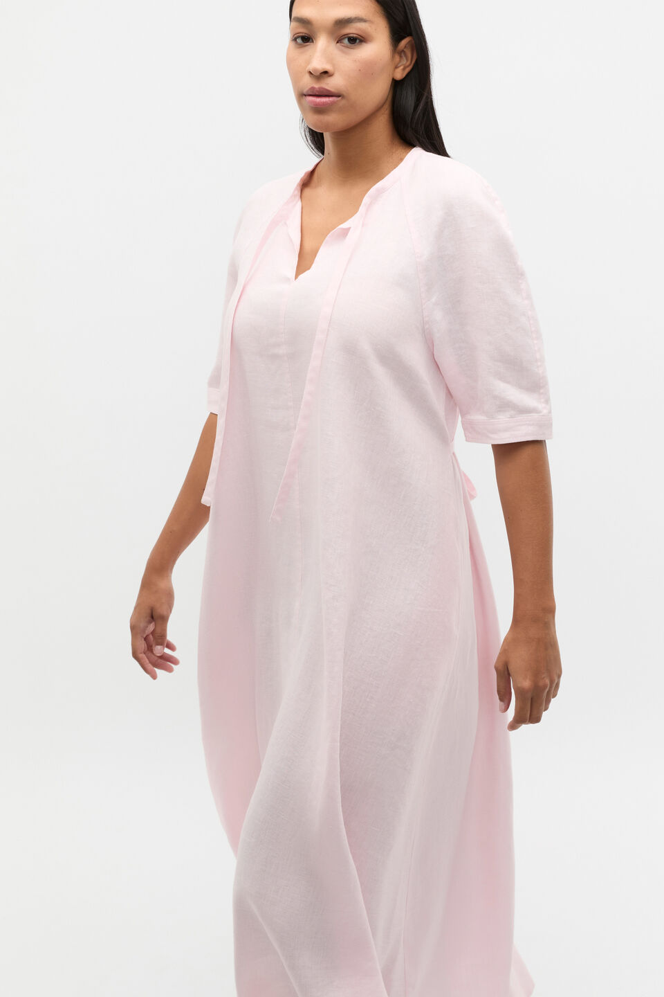 Linen Belted Maxi Dress  Primrose