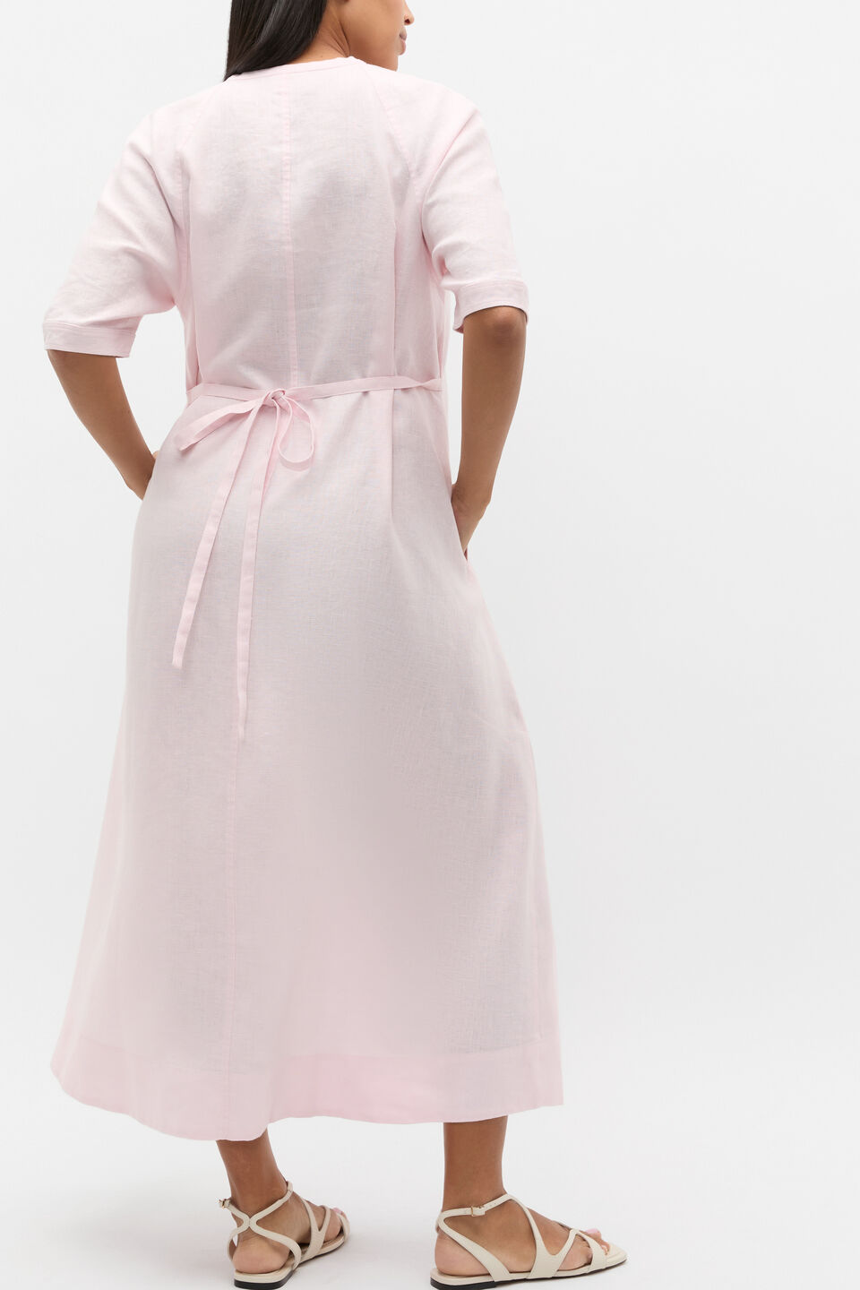 Linen Belted Maxi Dress  Primrose