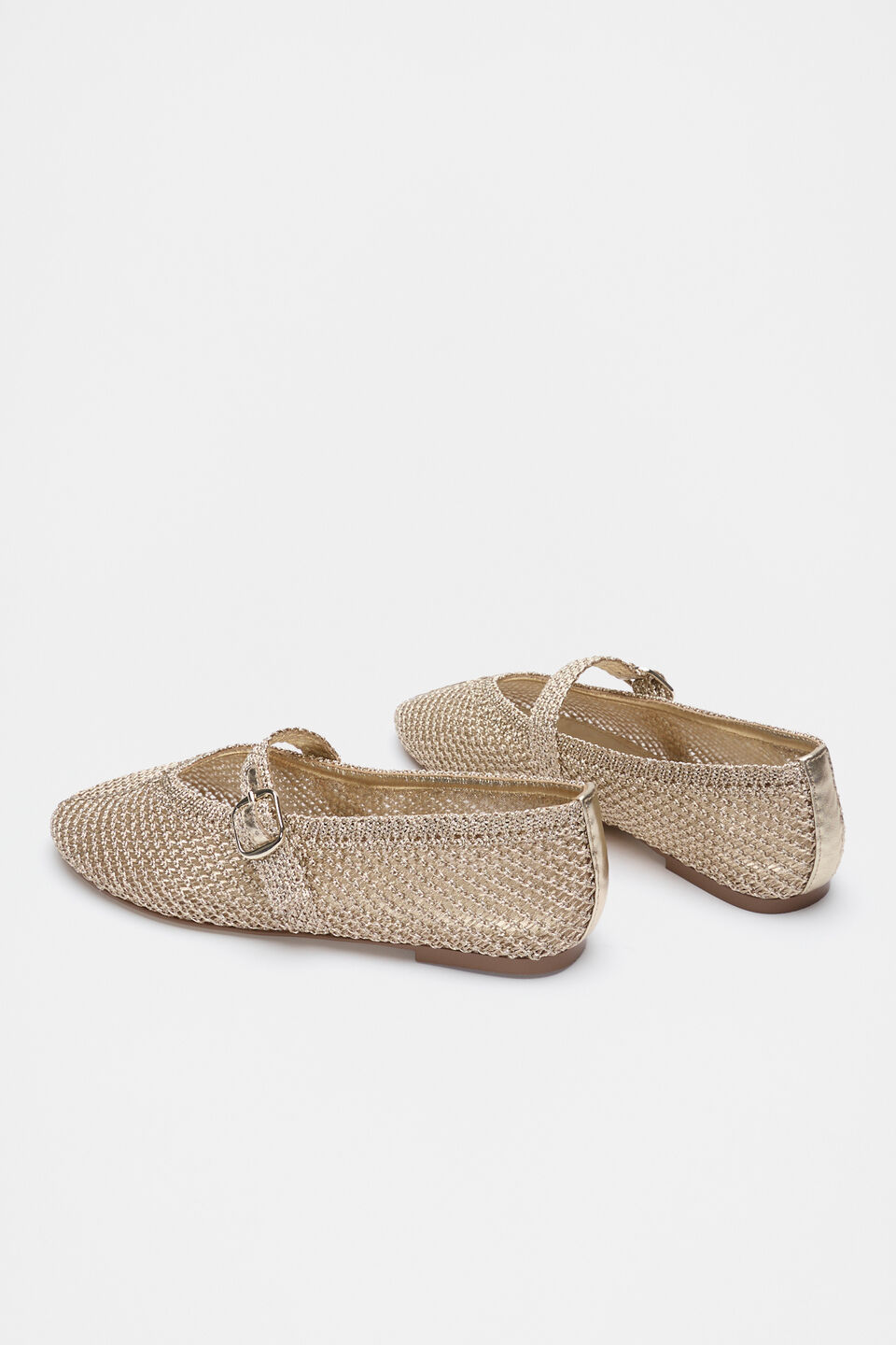 Mara Crochet Ballet Flat  Pale Gold