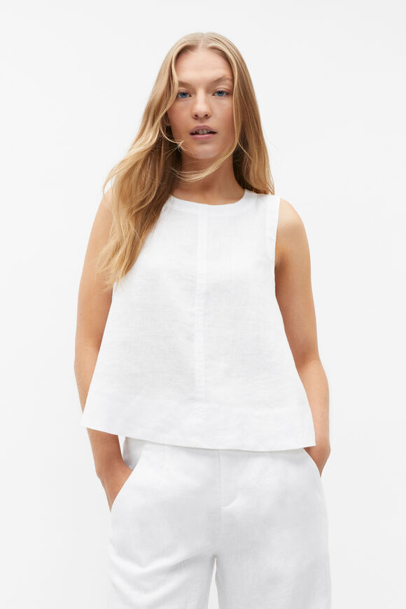 Core Linen Shell Top  Whisper White  hi-res