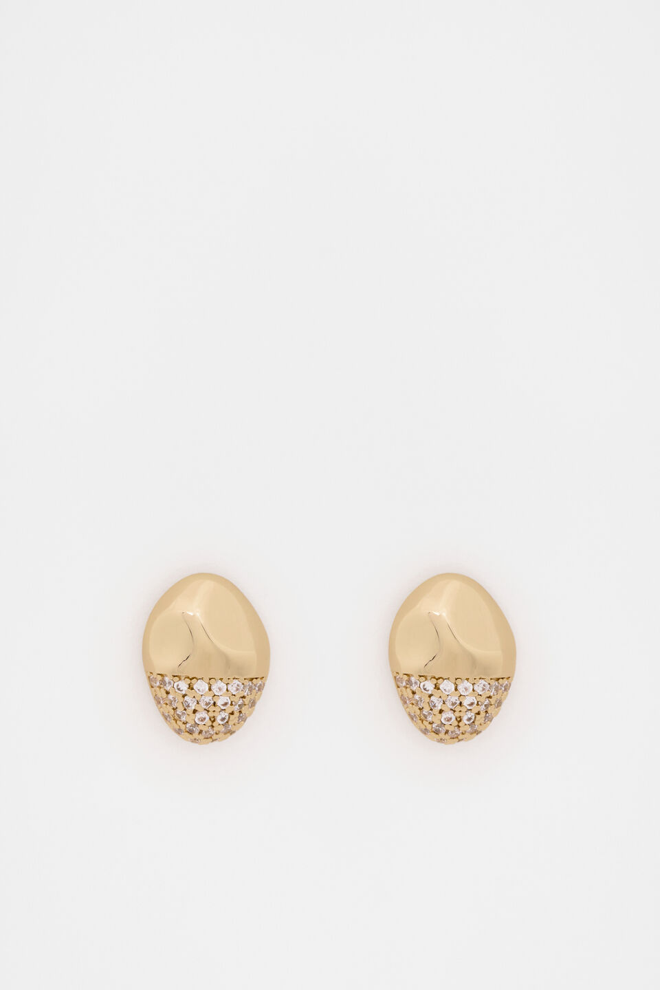 Pave Organic Studs  Gold