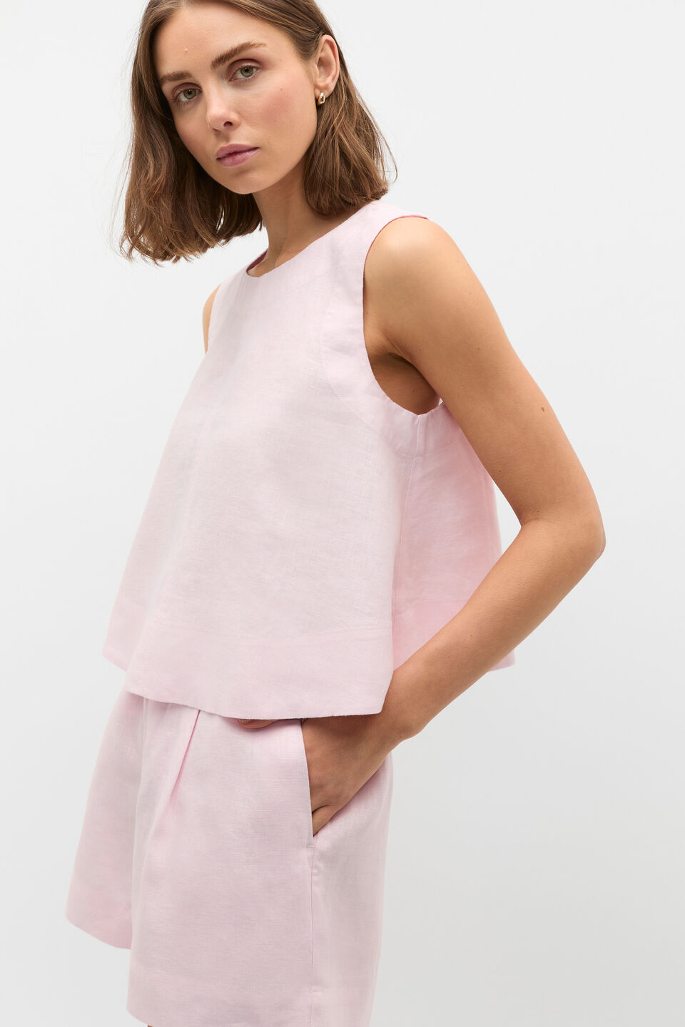 Core Linen Shell Top  Primrose