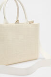 Structured Woven Mini Tote  Cream  hi-res