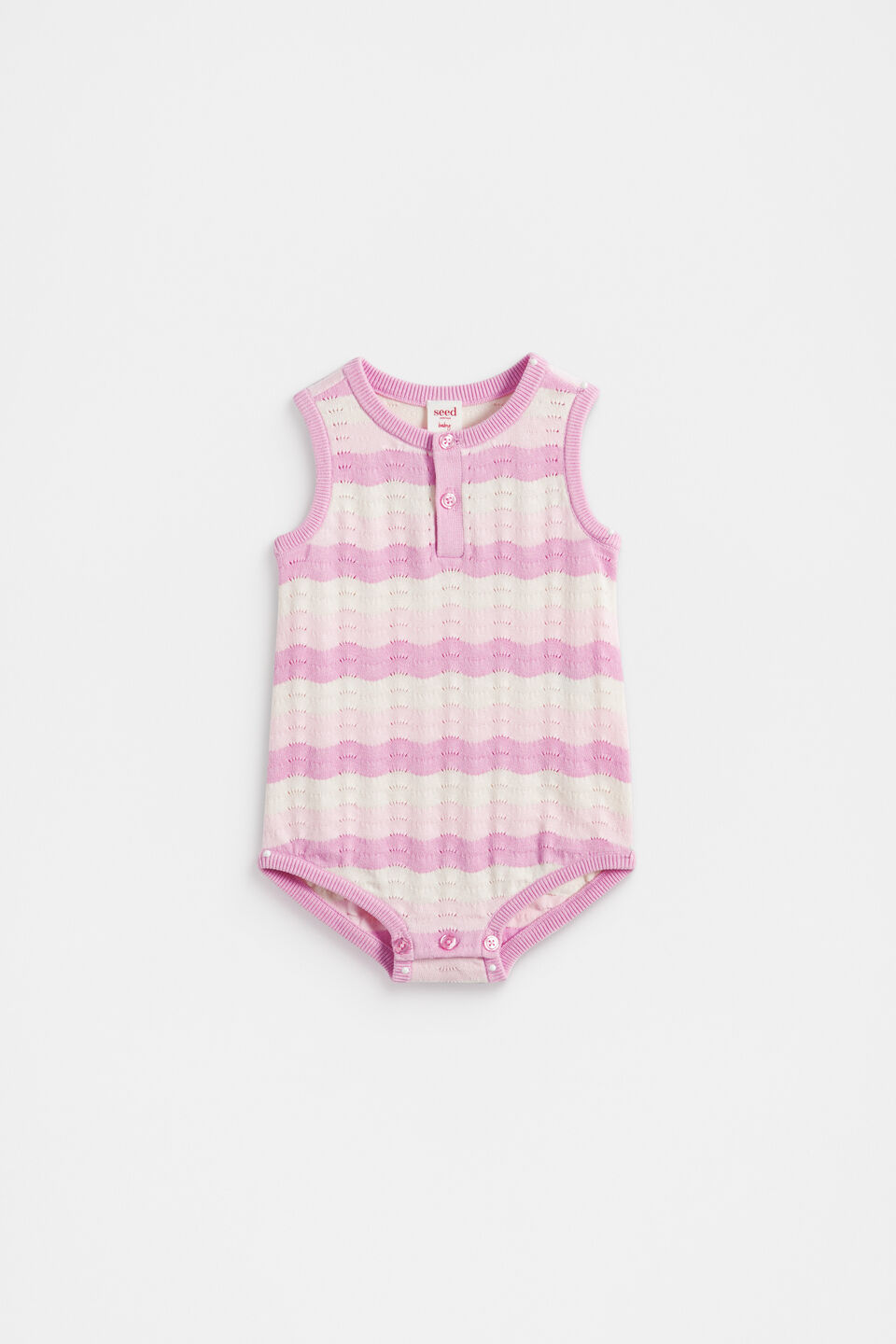 Wavy Knit Romper  Orchid Bloom