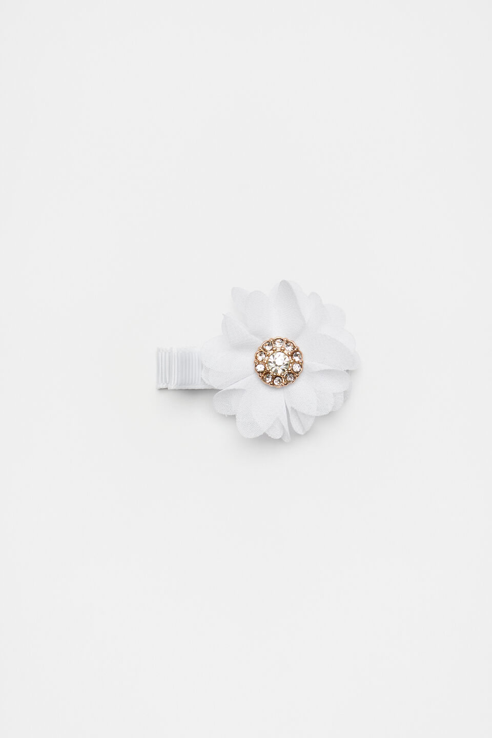 Organza Flower Duck Clip  White