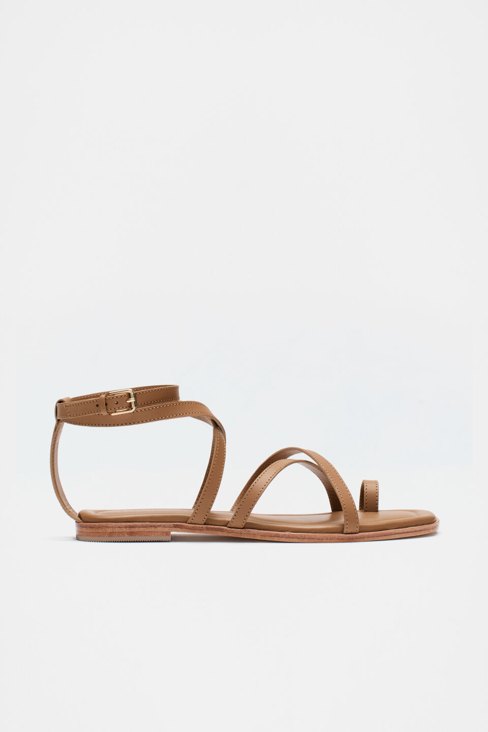 Addison Flat Sandal  Caramel