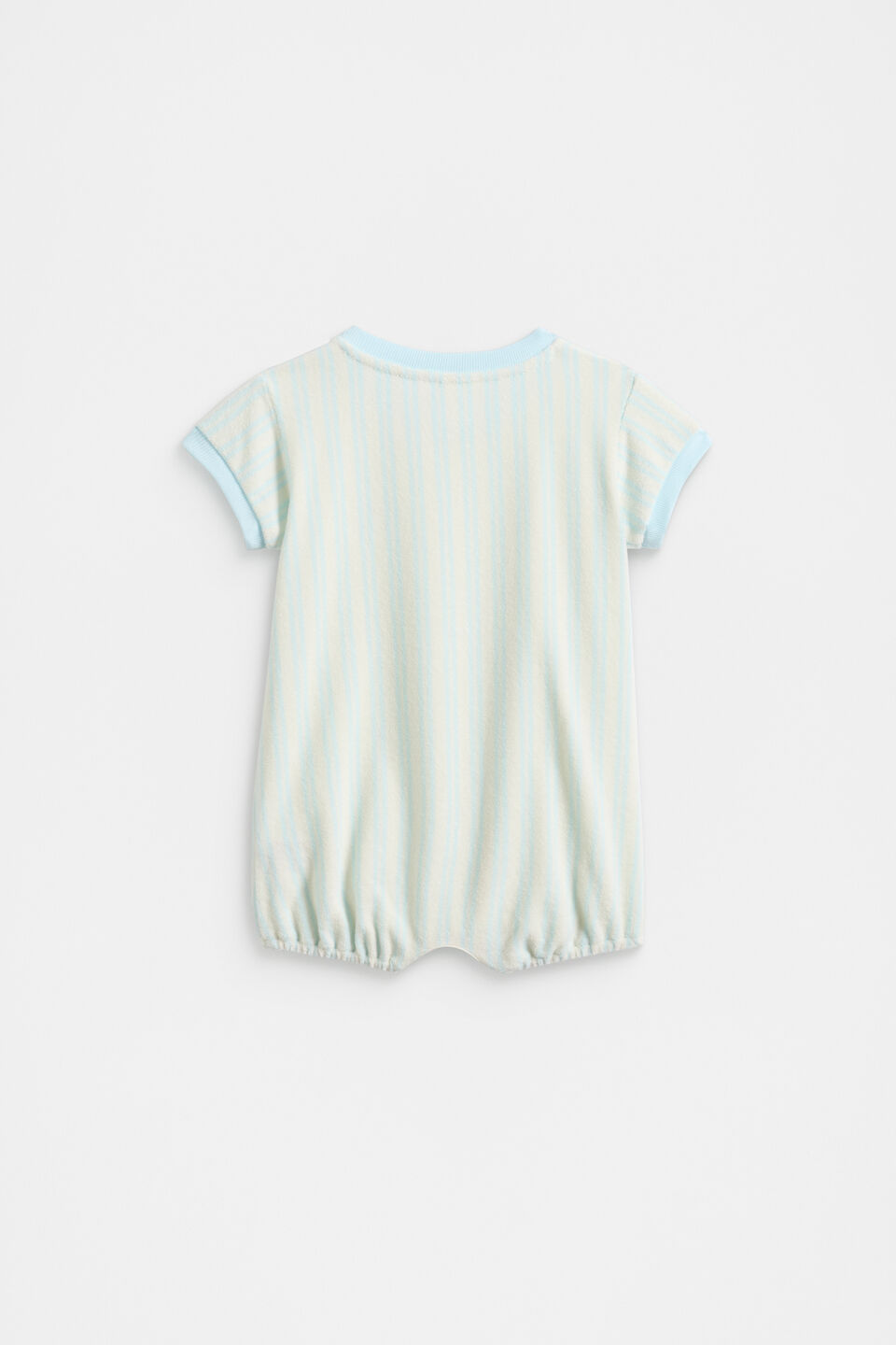 Stripe Terry Romper  Glacier Blue