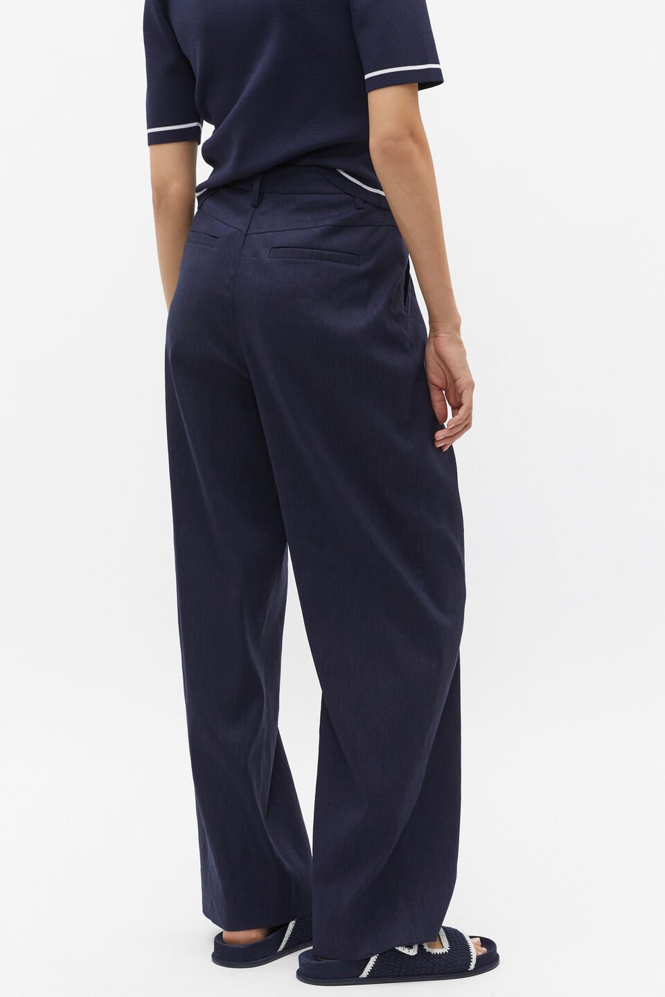 Tailored Pleat Pant  Midnight Sky