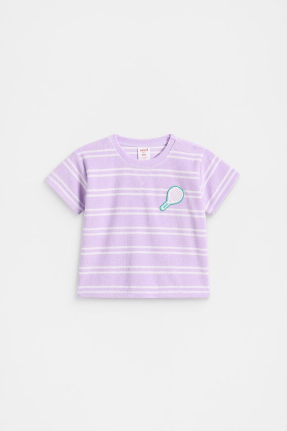 Striped Terry Tee  Soft Lilac  hi-res