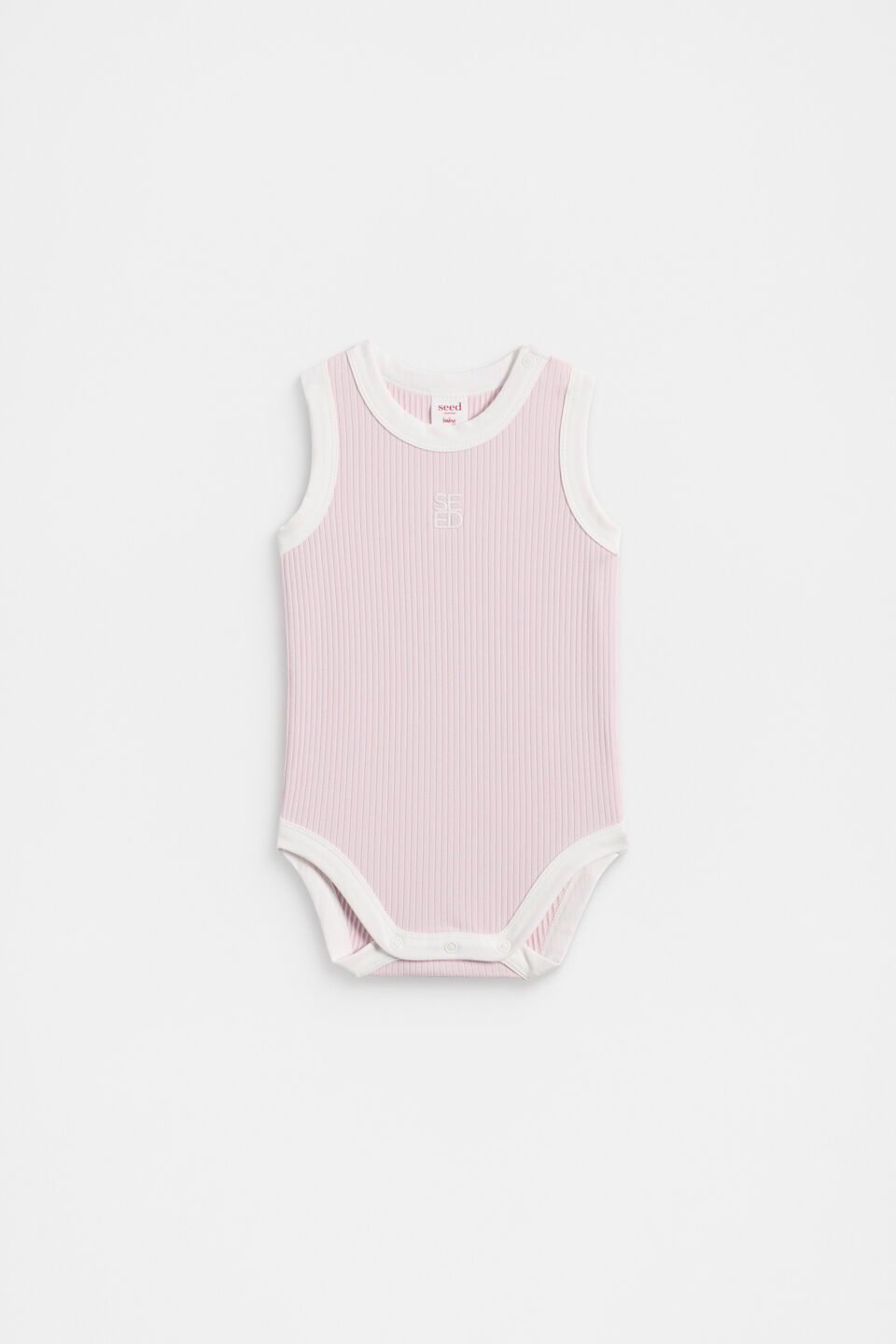 Logo Tank Bodysuit  Berry