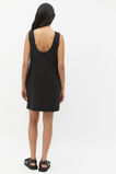 Linen Scoop Back Mini Dress  Black  hi-res