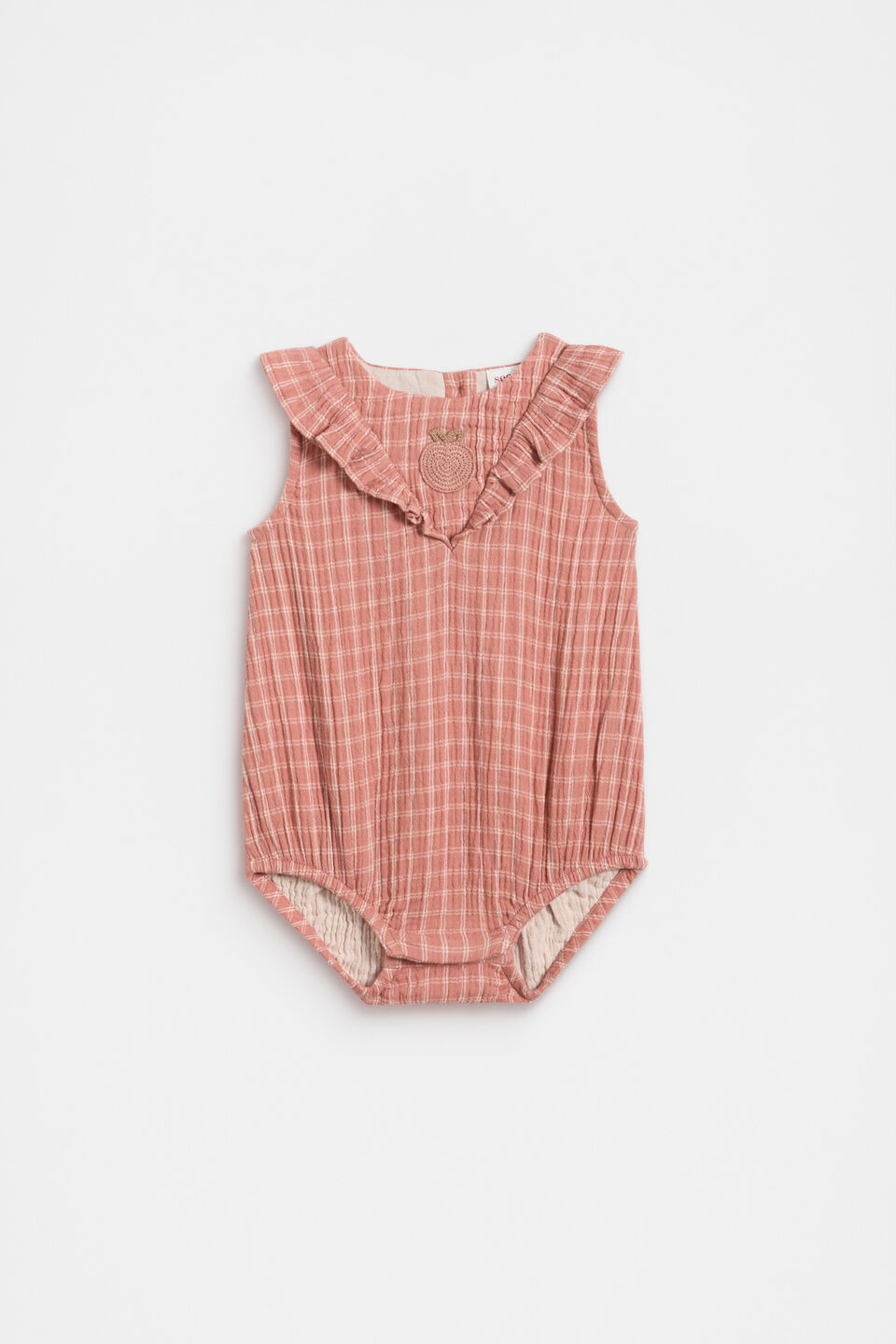 Apple Frill Romper  Desert Rose