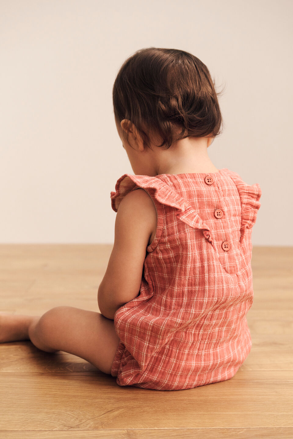 Apple Frill Romper  Desert Rose