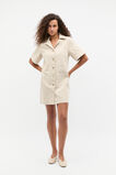 Denim Button Through Mini Dress  Oat  hi-res