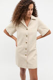 Denim Button Through Mini Dress  Oat  hi-res