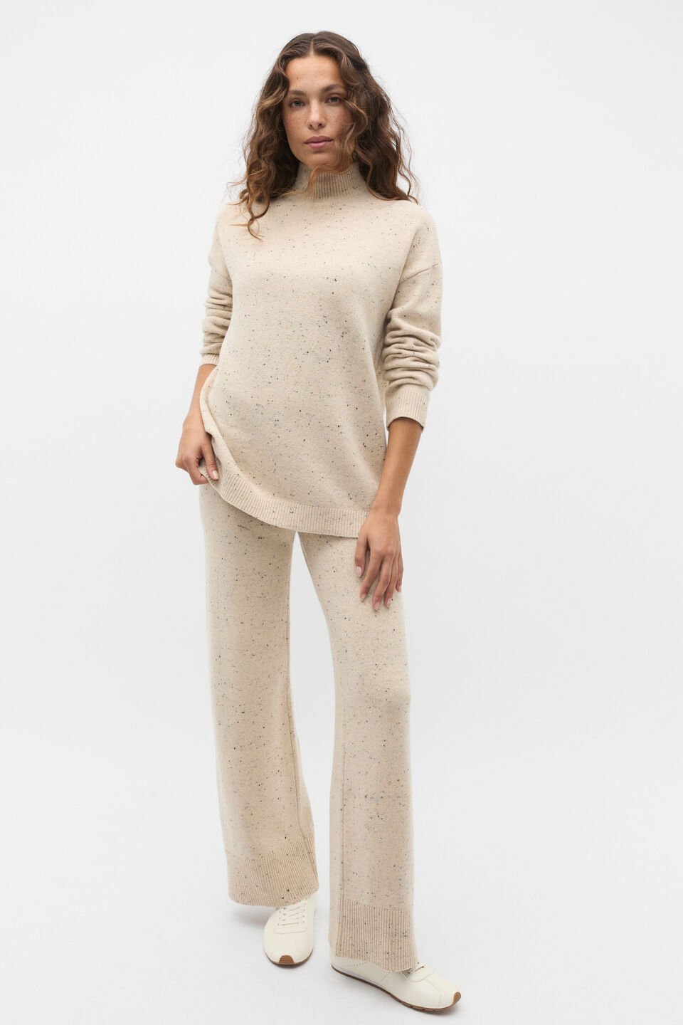 Fleck Knit Pant  Latte Fleck