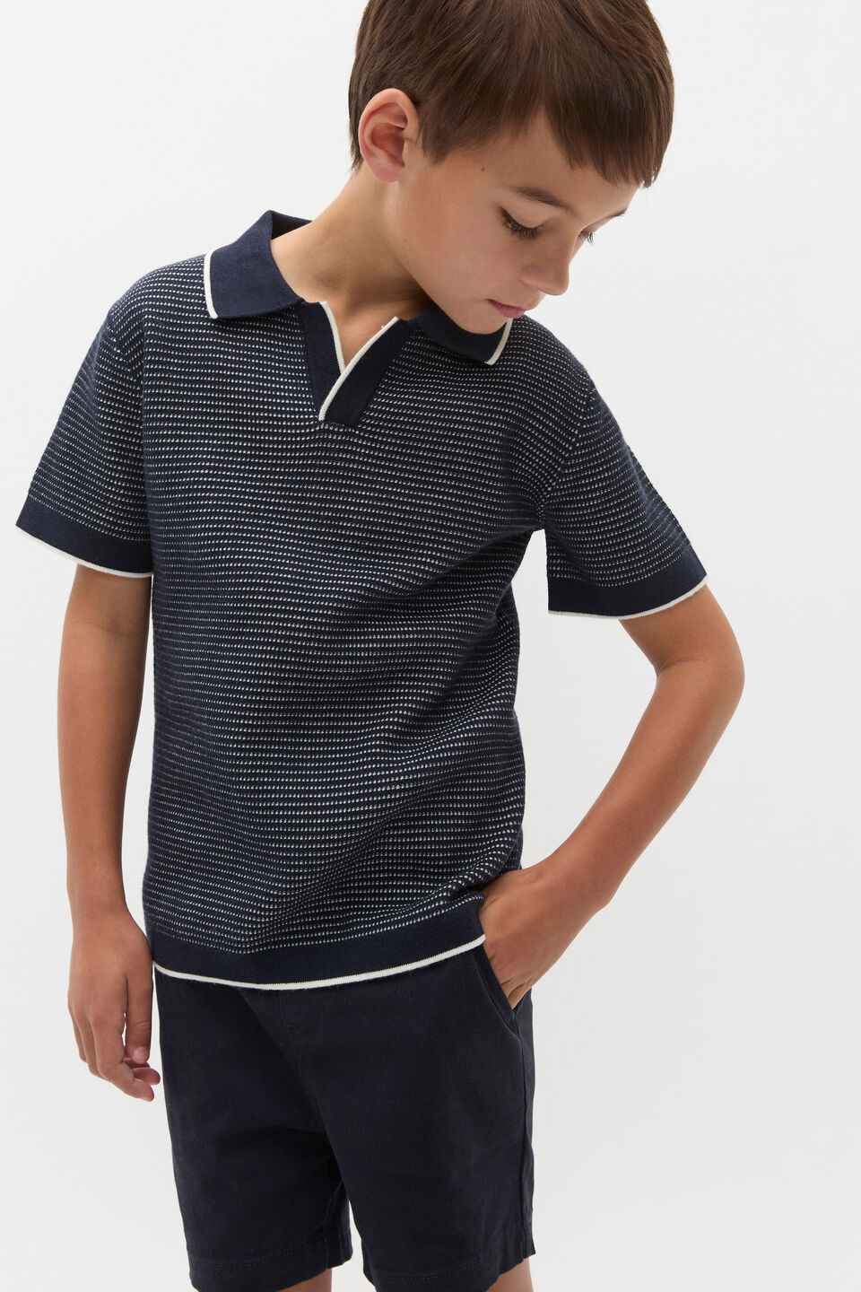 Knit Polo  Midnight Blue