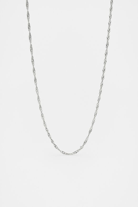 Waterproof Twist Chain Necklace  Silver  hi-res