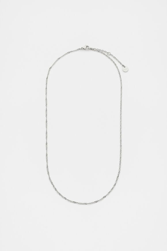Waterproof Twist Chain Necklace  Silver  hi-res