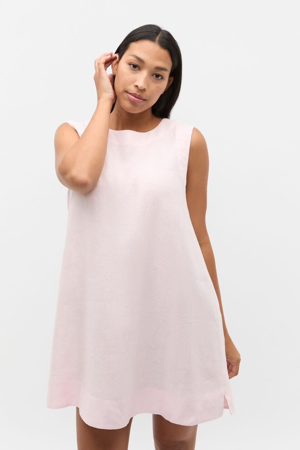 Linen A Line Mini Dress  Primrose