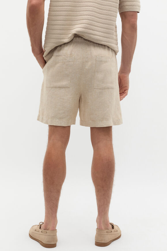 Linen Pullon Short  Almond  hi-res