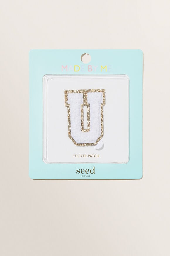 Made By Me Glitter Initial Patch  U  hi-res