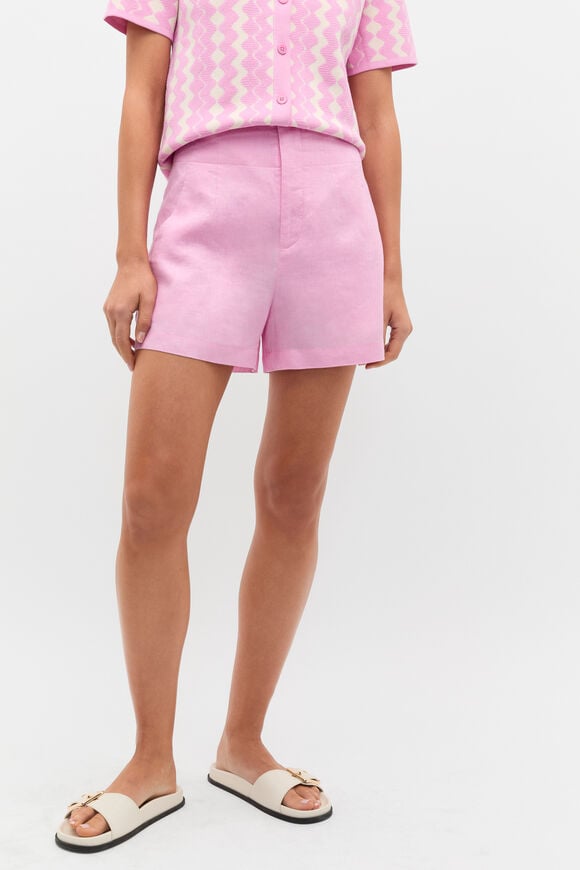 Core Linen Waisted Short  Fairy Floss  hi-res