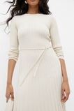 Pleated Knit Midi Dress  Vanilla Cream Marle  hi-res