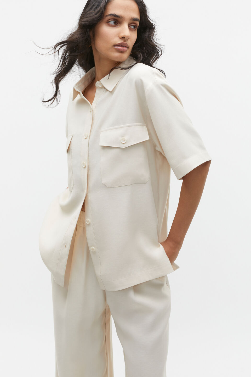 Short Sleeve Utility Shirt  Frappe