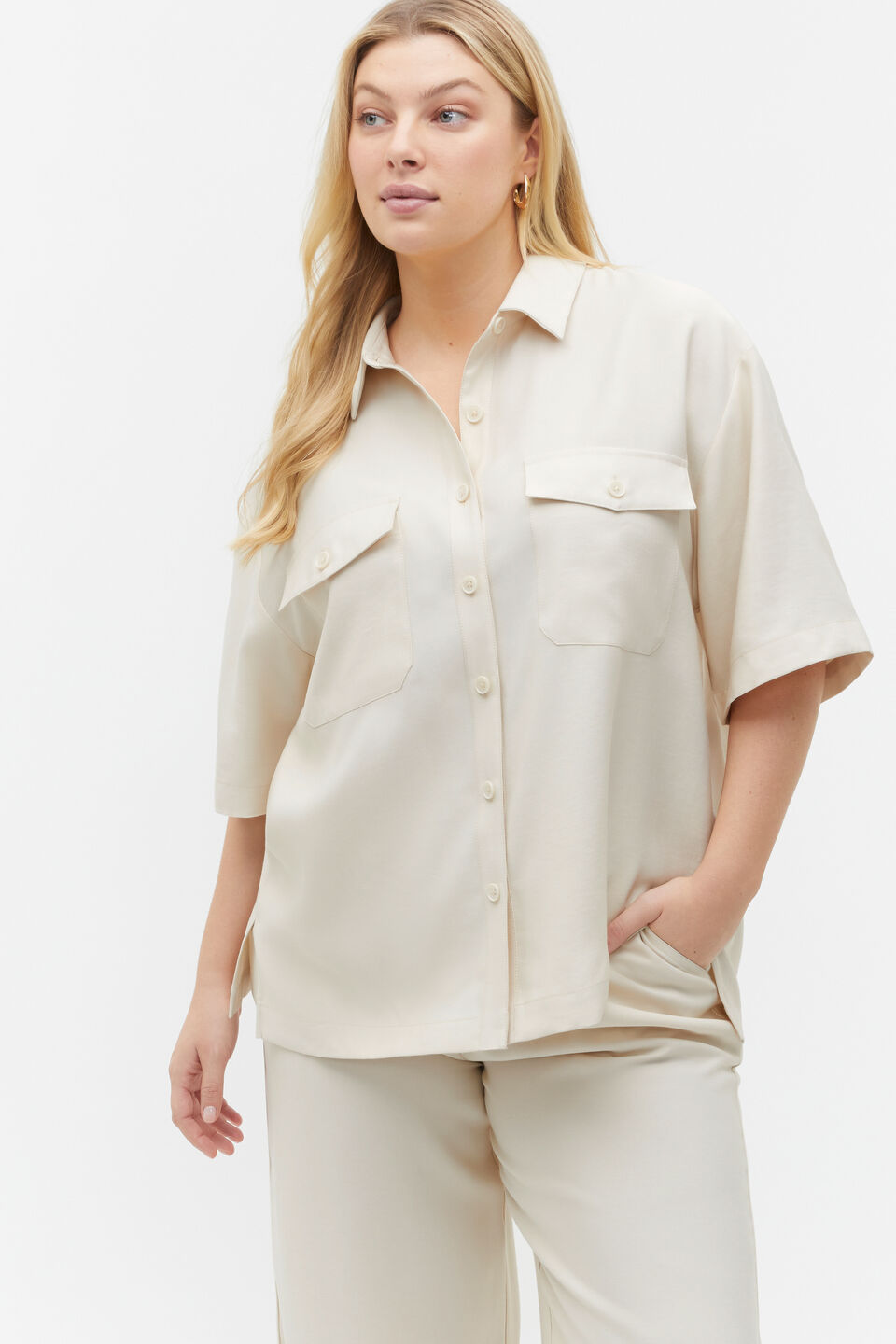 Short Sleeve Utility Shirt  Frappe
