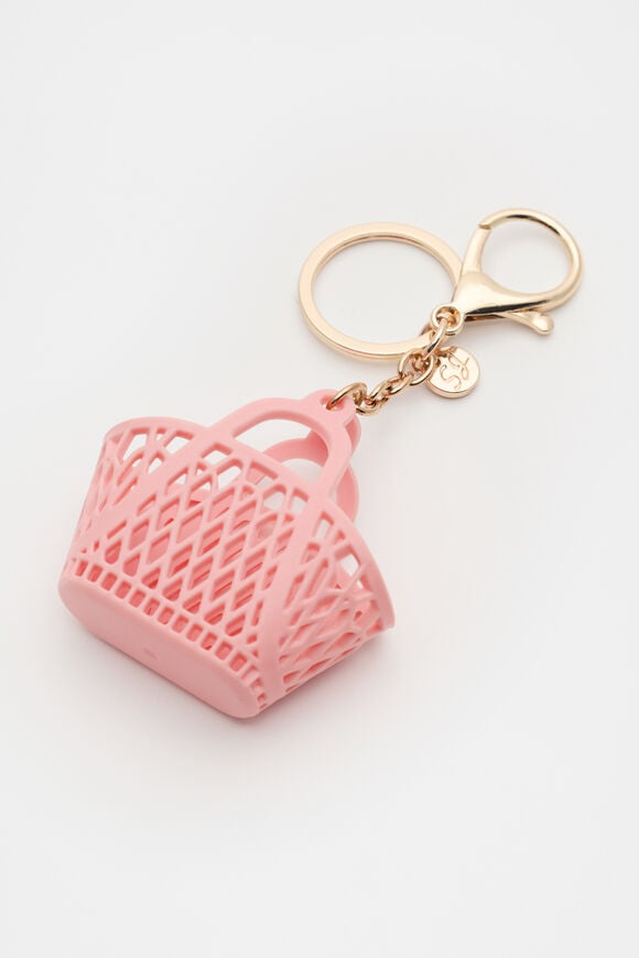 Retro Basket Keyring  Orange  hi-res
