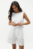 Linen Button Down Shell Top  Whisper White  hi-res