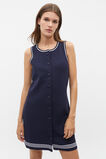 Crepe Knit Tipping Mini Dress  Midnight Sky  hi-res