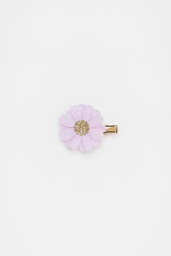 Felt Flower Duck Clip  Soft Lilac  hi-res