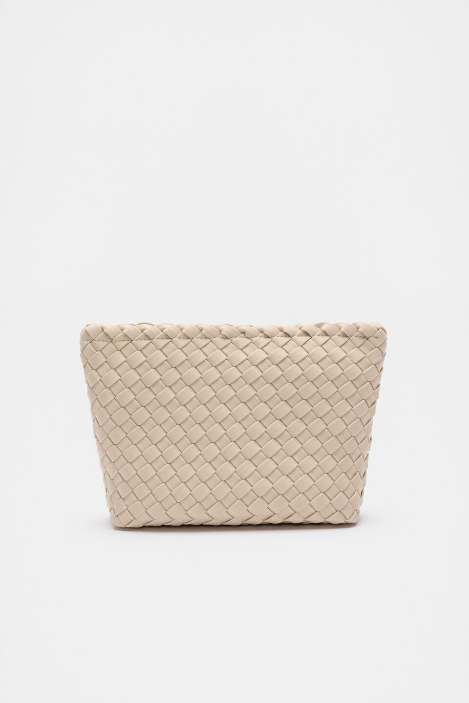 Woven Textured Pouch  Ecru