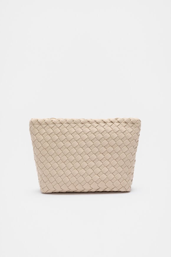 Woven Textured Pouch  Ecru  hi-res