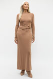 Long Sleeve Ruched Side Dress  Amaretto  hi-res