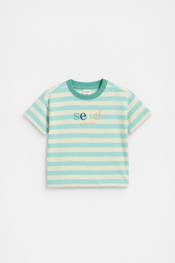 Colourblock Stripe Logo Tee  Multi  hi-res
