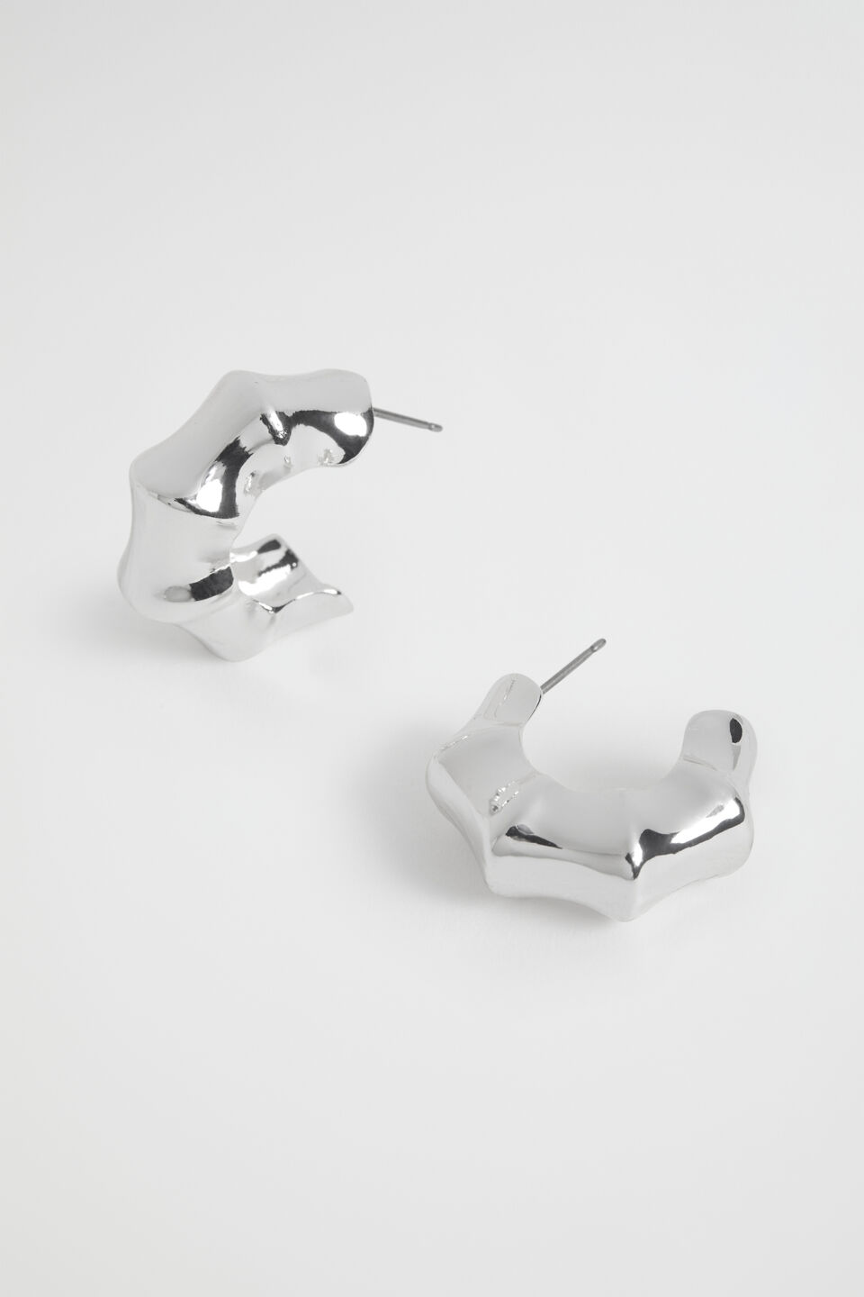 Small Angular Hoop  Silver