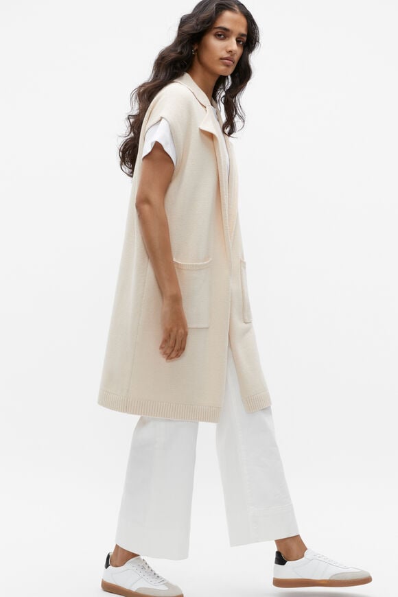 Collar Detail Knit Gilet  Vanilla Cream  hi-res