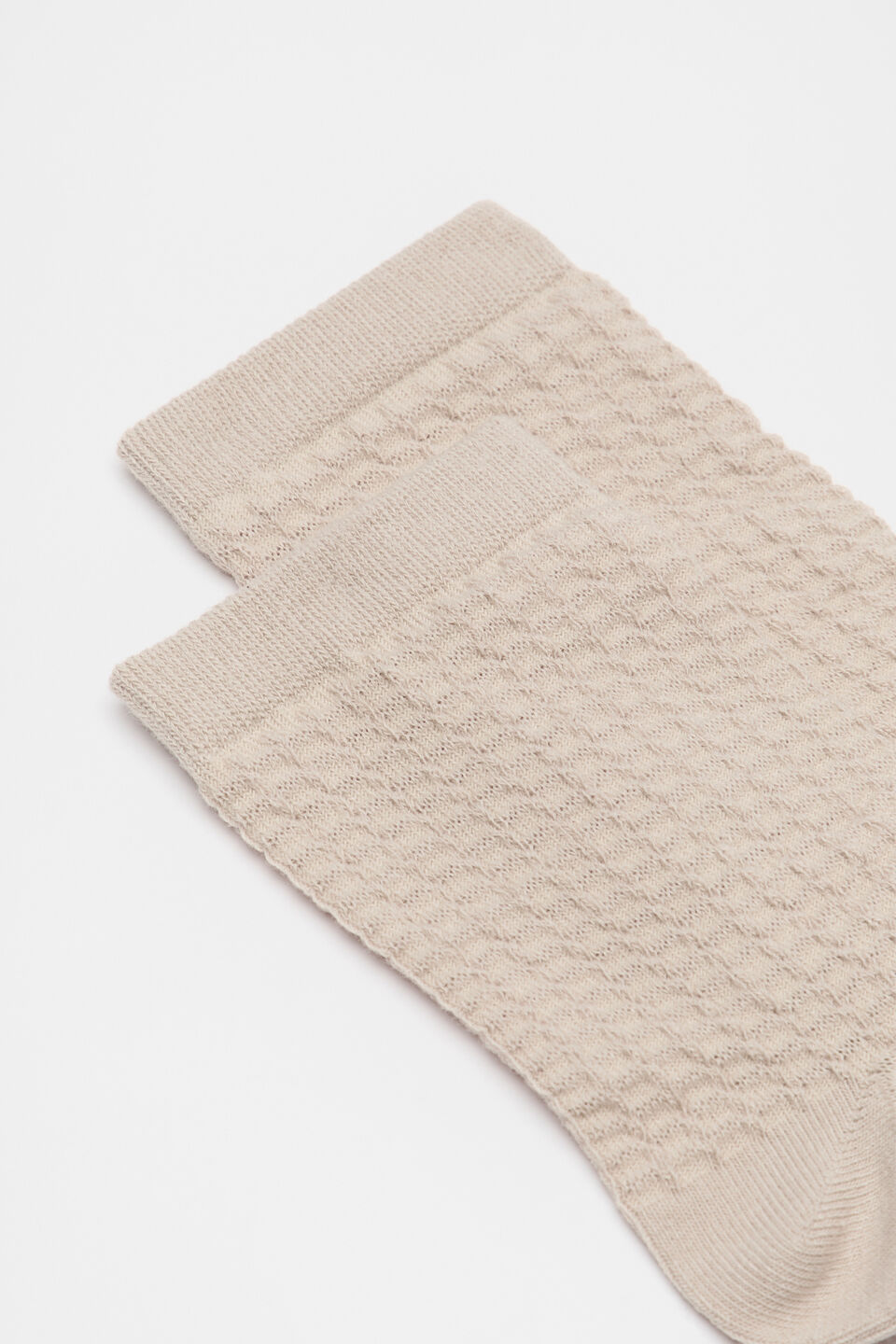 Waffle Quarter Crew Sock  Light Cookie