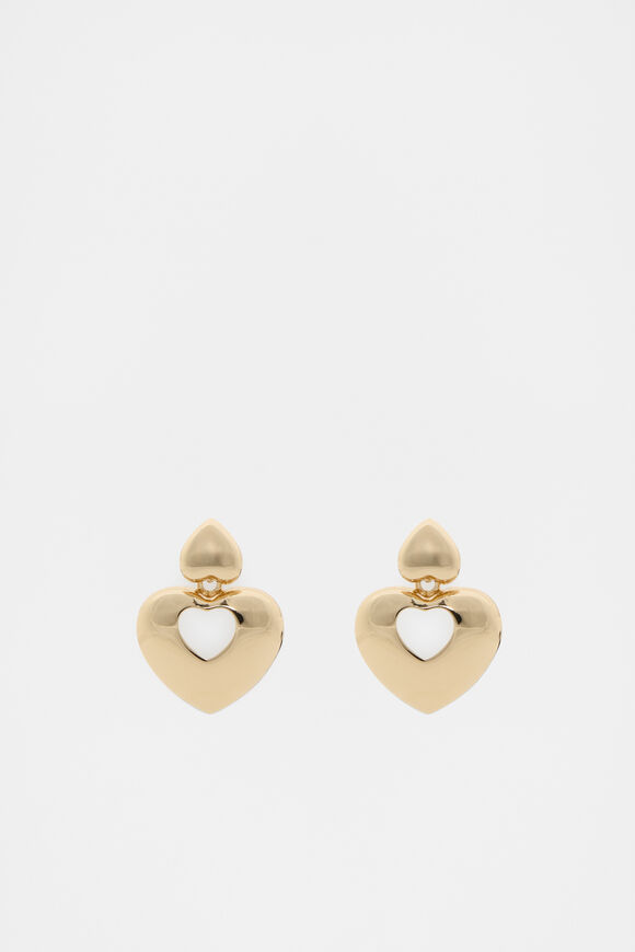 Statement Heart Earring  Gold  hi-res