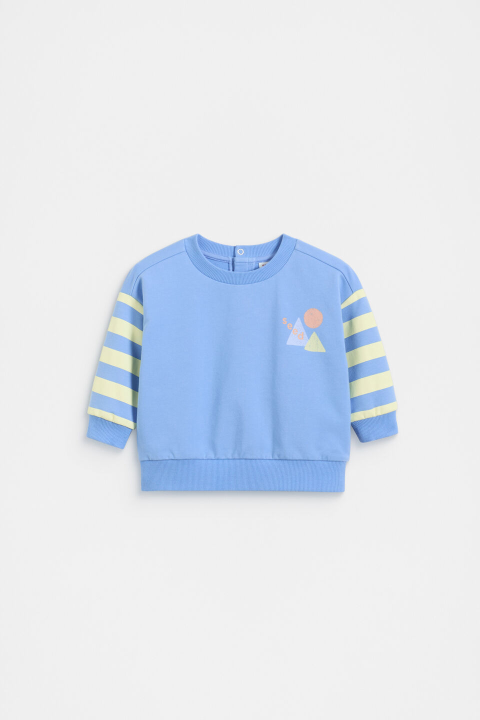 Striped Sleeve Sweat  Celestial Blue