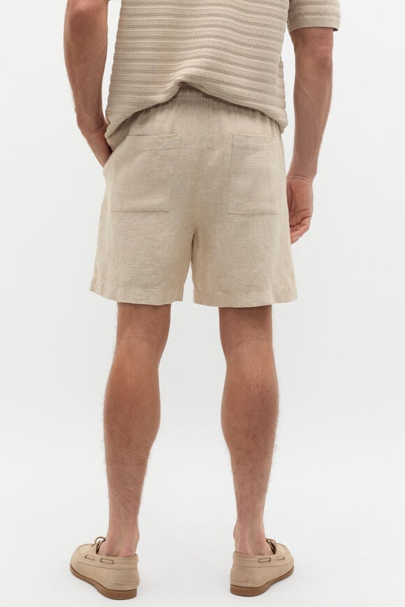 Linen Pullon Short  Almond  hi-res