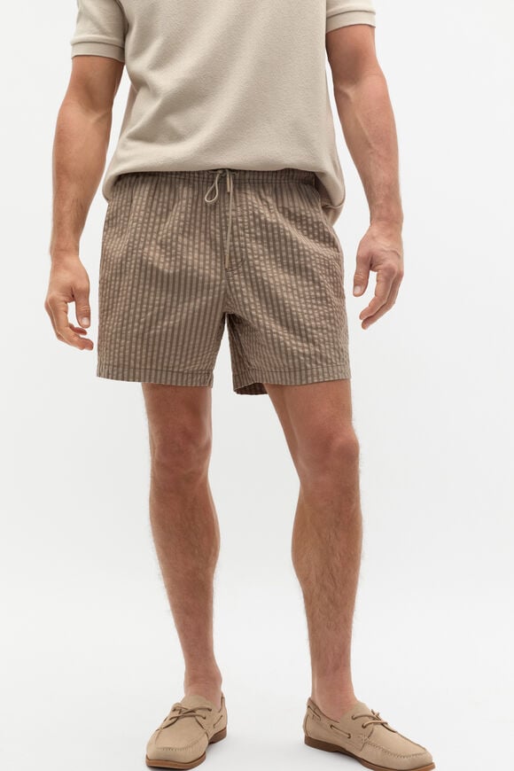 Seersucker Stripe Short  Almond  hi-res