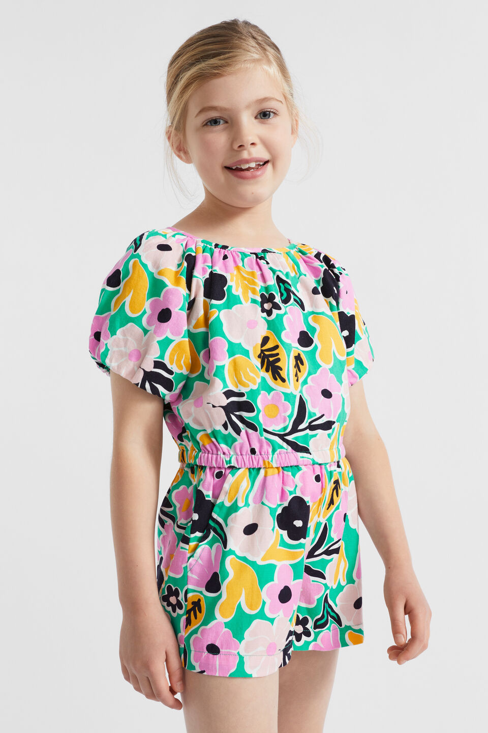 Floral Top  Jade Green