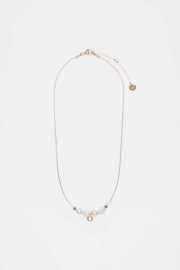Fine Pearl Initial Necklace  O  hi-res